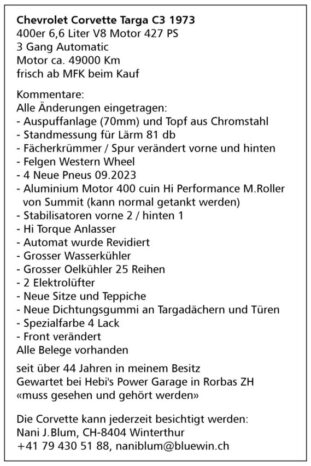 Chevrolet Corvette C3 Targa voll